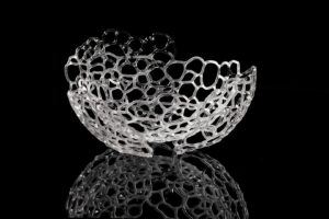 szklana patera formowana w ogniu palnika