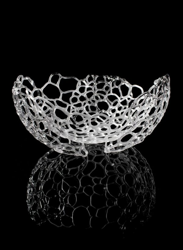 szklana patera formowana w ogniu palnika