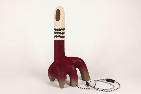 Ceramiczna lampa podłogowa w kolorze figi