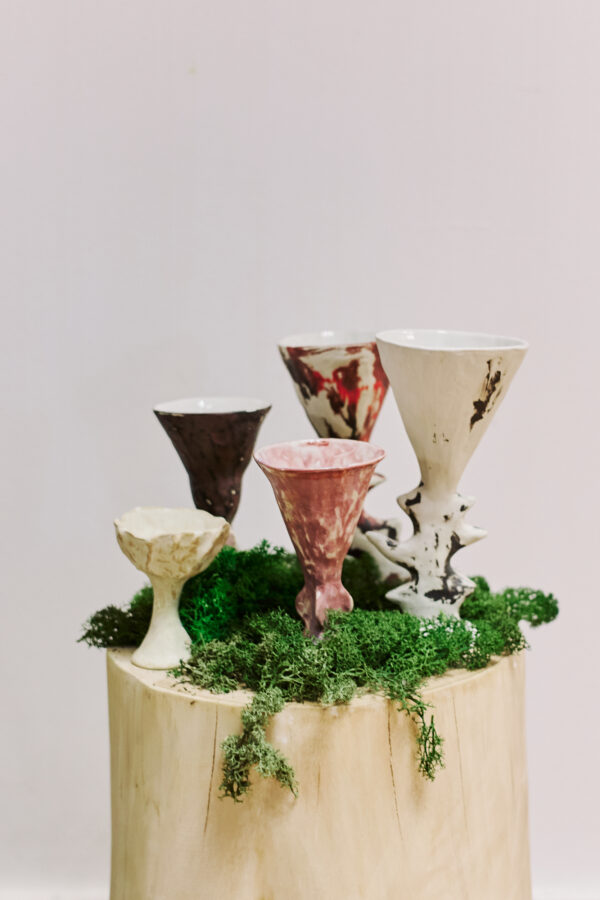 Kolorowe ceramiczne kielichy artystyczne Angelika Stefaniak