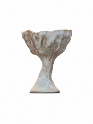 Kielich ceramiczny biało beżowo różowy artystyczny