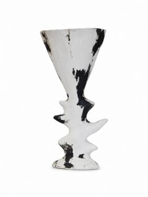 Ceramiczny czarno biały kielich artystyczny
