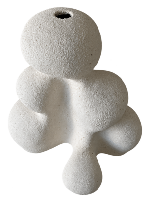 Biały ceramiczny wazon organiczne kształty